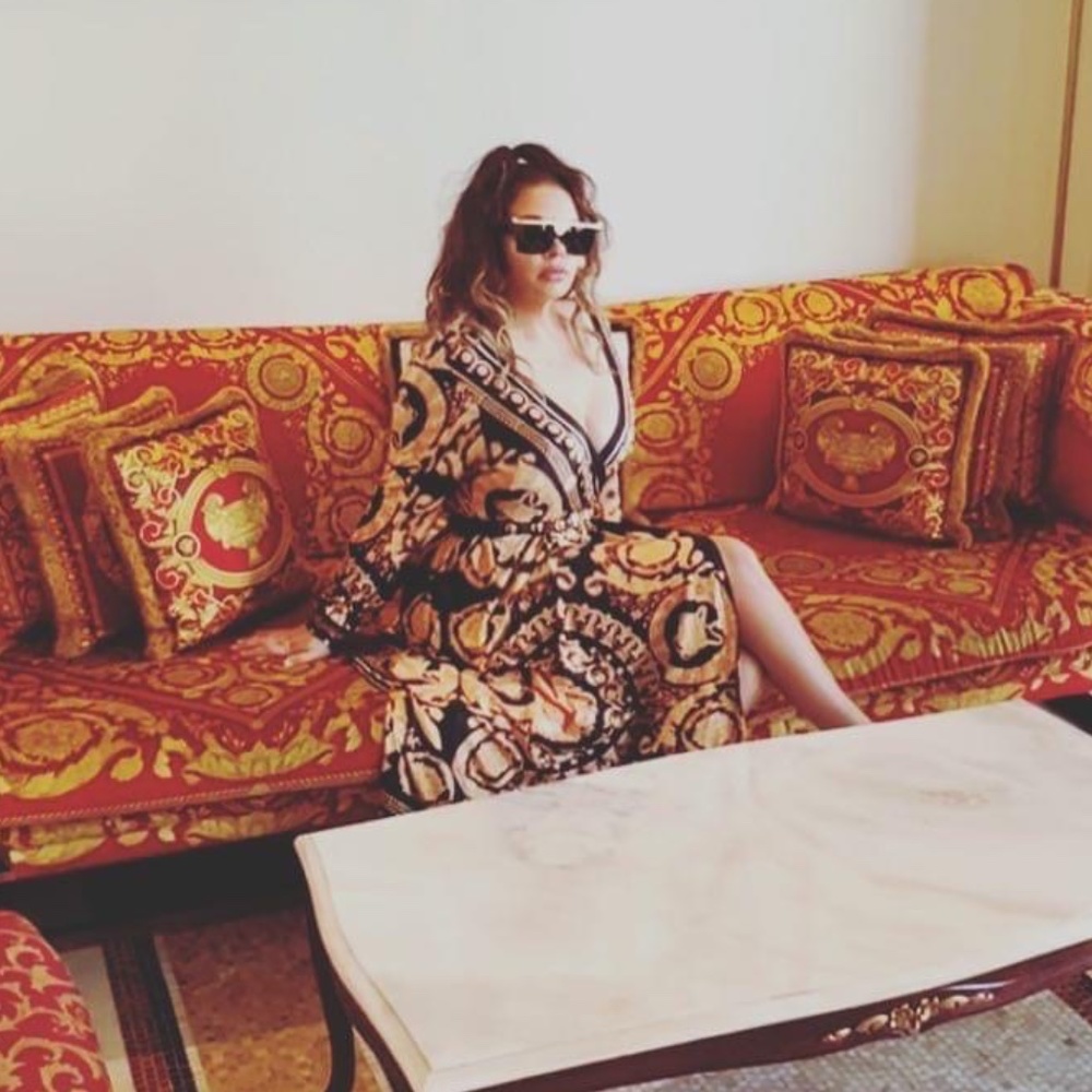 Designer Print Wrap Dress